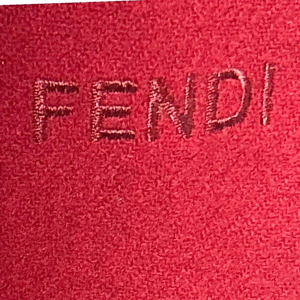Fendi Red Scarf Fringe Logo Detail Women's Luxury Accessory 12